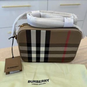 BNWT Burberry Large House Check Camera Bag Chestnut Beige $1,250 - Picture 1 of 5