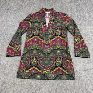 Jude Connally Tunic Dress Womens XS Multicolor Paisley Print Long Sleeve USA - Picture 1 of 17