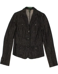 RALPH LAUREN Womens Petite 3 Button Blazer Jacket US 4 Small Grey Linen BS33 - Picture 1 of 3