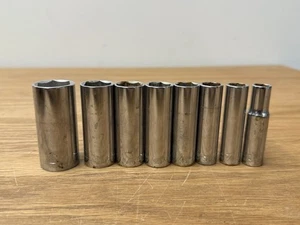 VTG Craftsman USA V and G 6 point deep 3/8" Drive socket set (3/8 to 7/8) - Picture 1 of 11