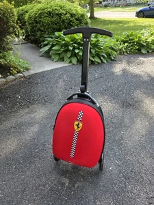 Ferrari Kids Scooter Suitcase Red Kickboard Luggage 10L Lightweight Foldable - Picture 1 of 8
