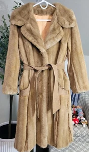 Vintage Tissavel Faux Fur Coat | Imported from France | Belted Long Coat - Picture 1 of 7