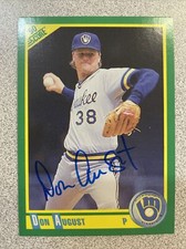 Don August Autographed 1990 Score Card #144 Milwaukee Brewers A-235