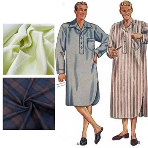 Camicia da notte uomo modello anni '40, regolamento - più taglie - Foto 1 di 3