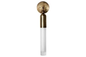 NEW TASSEL 1 Sconce - Glass Tube Wall Sconce Light - Wall Modern Antique Brass - Picture 1 of 9