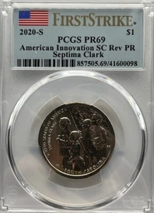 2020-S $1 American Innovation SC - Septima Clark - PGCS PR69 FS Rev PR - Foto 1 di 4