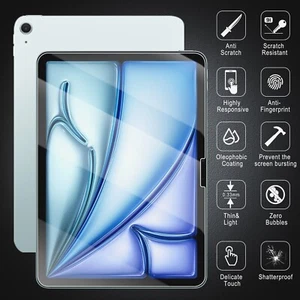 11in/13in Clear Tempered Glass Screen Protector For Apple iPad Air 6/Pro 2024 US - Picture 1 of 9
