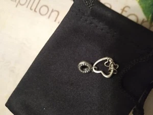 925 Sterlingsilber schwimmendes Herz Charm mit winzigen cz Akzenten - Bild 1 von 3