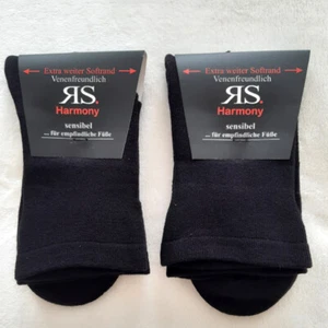2 Pairs Women's Thermal Socks for Diabetics Extra Wide Soft Edge Black 35 - 42 - Picture 1 of 2