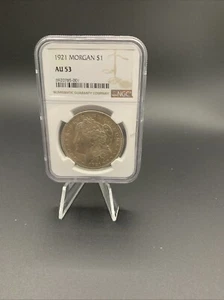 1921 Morgan Silver Dollar AU 53 By NGC - Picture 1 of 2