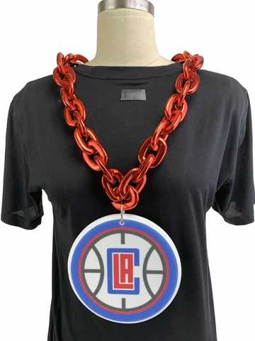 New NBA Los Angeles Clippers RED Fan Chain Big Necklace Foam Cover