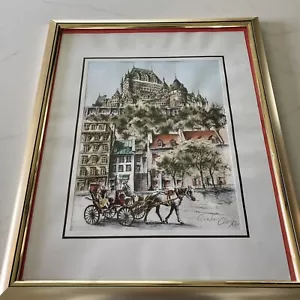 QUEBEC- Claude Roy-hand colored lithograph Signed-beautiful presentation frame - Picture 1 of 5