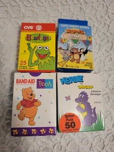 Band Aid Lot Of 4 Winnie The Pooh Herbie The Dinosaur Komic Strips - Picture 1 of 3