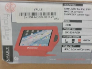 iPad 2/3/4 PoS Vault Enclosure Simplicity w/ Magtek iDynamo | Shopkeep | Red/Wht - Picture 1 of 5