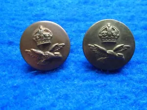 2 X WWII ROYAL AIR FORCE 23MM BRASS BUTTONS, ED GILL & J.R. GAUNT & SON - Picture 1 of 3