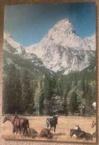 13x19 "Horses in the Mountains" Grand Teton Puzzle Art 500Pc Puzzle/Picture - Picture 1 of 3