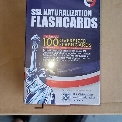 SSL Naturalization 100 Oversized  Flashcards U.S. Citizenship Immigration Servic - Image 1 of 2