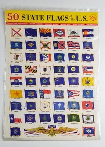 United States 50 State Flags Of The U.S. 1966 Full Sheet Cinderella Stamps MNH - Picture 1 of 1