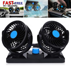 12V Electric Car Fan Dashboard Cooler Dual Head 360° Cooling Ventilation Air Fan