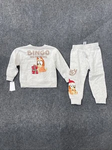 Toddler Boys' Bluey Bingo Christmas 2pc Fleece Top and Bottom Set - Oatmeal 3T - Picture 1 of 2