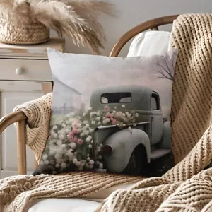 Set federa e inserto decorativo in lino con stampa quadrata oversize - Foto 1 di 12