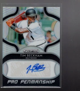 B0350- 2019 Panini Prizm Pro Penmanship #20 Tim Beckham Auto - NM-MT - Picture 1 of 2