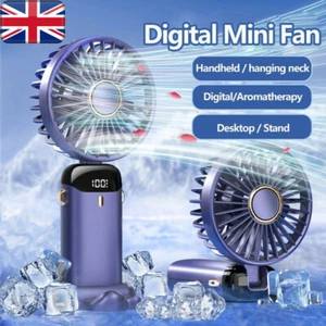 Mini Hand-held Fan Portable Folding Desk Fan Cooler Cooling USB No Battary UK - Picture 1 of 15