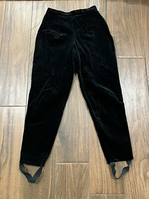 Laura Ashley Equestrian Riding Pants 8 Black Velvet Jodhpurs Trousers Vintage - Image 1 of 4