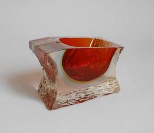 Murano Sommerso Mandruzzato Eisglas Aschenbecher Schale - Bild 1 von 14