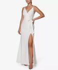 Laundry by Shelli Segal Ivory Faux-Wrap Gown Size 12