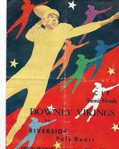 De Colección Downey vs. Riverside Programa Oficial HS Fútbol 6 de Diciembre 1957 Coca-Cola - Imagen 1 de 8