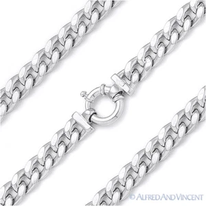 Italy .925 Sterling Silver 8.3mm Cuban Curb Link Italian Chain Fashion Bracelet - Picture 1 of 2