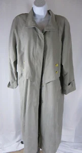 Vtg Womens Fleet Street Trench Full Length Raincoat Polyester/Nylon Shell 14P - Picture 1 of 5