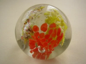 Multi-colored Bubble Burst Glass Paperweight - Picture 1 of 6