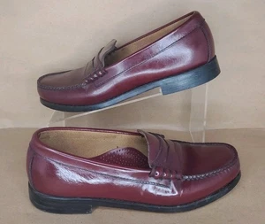 Mocassino uomo G H Bass Weejuns Penny taglia Scarpe in pelle bordeaux 8,5 D - Foto 1 di 6