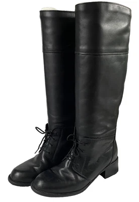 Botas rubias para mujer talla 7 hasta la rodilla cuero con cordones equitación Foto 1 de 4