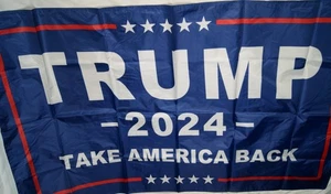 Trump 2024 Flagge blau Take America Back doppelseitig 3x5 mit Metallösen - Bild 1 von 6