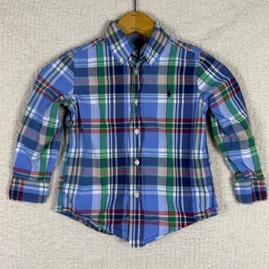 Ralph Lauren Kids Plaid Button Down Shirt Long Sleeve Casual Top - Picture 1 of 11