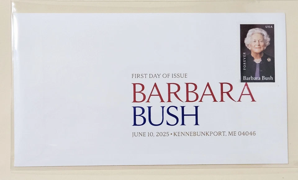 EE. UU.: Barbara Bush 2025. Funda primer día. Matasellos pictóricos a color digital. Foto 1 de 1