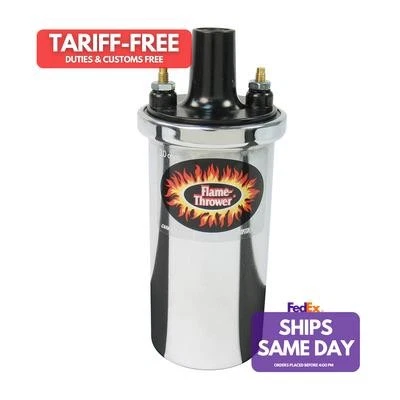Pertronix Ignition 40501, One Flame-Thrower Coil - Chrome Oil Filled 3 Ohm Perfo - Image 1 of 4