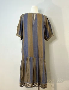 Vestido boho grande bohemio de mujer Phool de gasa de algodón indio de la década de 1970 con mangas abullonadas  - Imagen 1 de 18
