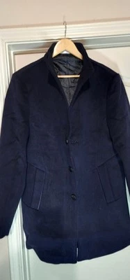 Abrigo de lana engrosada de invierno para hombre de longitud media rompevientos abrigo de cachemir lana de terciopelo Foto 1 de 4