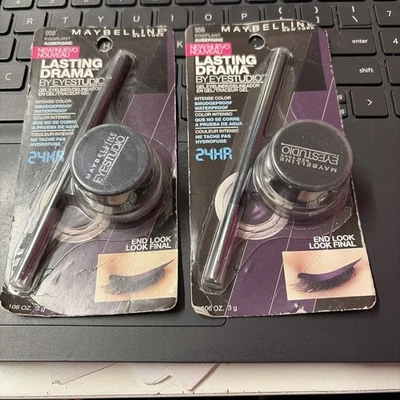 2x Maybelline Eyestudio Lasting Drama Waterproof Gel Eyeliner, Eggplant #956 HTF - Image 1 of 2