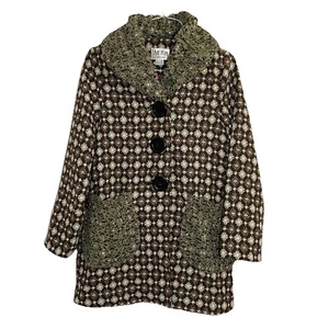 An Ren New York Art To Wear Mantel Jacke Damen M Wollmischung Mixed Media Bohemian - Bild 1 von 13