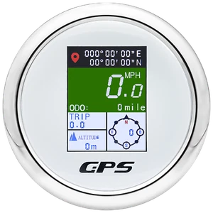 85mm White Digital GPS Speedometer Odometer Voltmeter Speed Gauge For Car Boat  - Picture 1 of 12