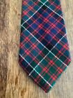 VTG RED BLACK WHITE CHECKED  NECK TIE New Wool MADE in SCOTLAND. 3” x 56”