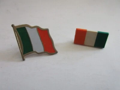 批量 2 件 爱尔兰国旗 复古帽子翻领别针 — 第 1/4 张图片