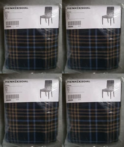 CUBIERTAS Silla de Comedor IKEA Henriksdal Juego de 4 FUNDAS Rutna Multi Cuadros Azules - Imagen 1 de 3