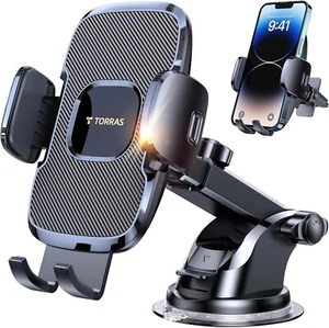 TORRAS Ultra-Durable Cell Phone Holder for Car Universal Mount Dash Window Vent - Picture 1 of 15