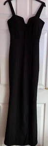 WALG Deep V Maxi Dress Black Size 10 - Picture 1 of 2